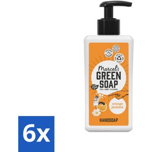 Marcel's Green Soap - Handzeep - Sinaasappel & Jasmijn - Zachte verzorging - 250 ml - Voordeelverpakking - 6 stuks