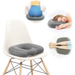 2 stuks Opblaasbare Donutvormige Zitkussen voor Optimaal Comfort. Geschikt voor Staartbeen, prostaat, sciatica, decubitus, postnatale periode, na-chirurgische pijn. (Pessimistisch)