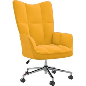 vidaXL Relaxstoel fluweel mosterdgeel
