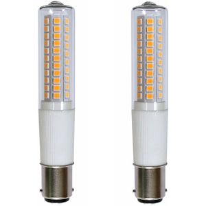 2 stuks | Ledmaxx LED buislamp b15d 8W 840lm 3000K dimbaar | B15d / Ba15d (Ø1,5cm) | Warm Wit | 8 watt | 15.000 Branduren