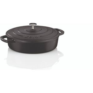 Braadpan, Gietijzer, Laag, Zwart, 28 cm - Kela | Calido