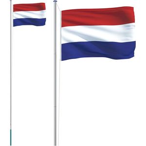 vidaXL-Vlag-met-vlaggenmast-Nederland-6,23-m-aluminium