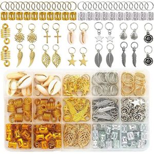 Haarringen goud en zilver voor dreadlocks - haarspiralen en clips - vlechtsieraden piratenstijl - haaraccessoires voor dames en heren - 220 stuks