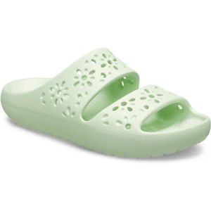 Crocs - Classic Floral Cut Out Sandaal - Jade Tint - Groen - Materiaal: Kunststof