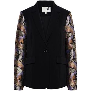 PAREE - A-Black multi - Blazer - Zwart - Langer Model