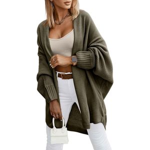 Women's Cardigan Long Sleeve Oversized Cardigan Open Front Sweater Lightweight Long Knitted Coat Casual Elegant Plain Pullover