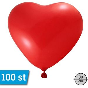 30cm 100stuks Rode Hart Ballonnen SHB07/FIG-07 - 100 - Rood - 30