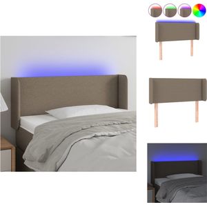 vidaXL Hoofdbord LED - Taupe - 83 x 16 x 78/88 cm - verstelbare hoogte - duurzaam materiaal - kleurrijke LED-verlichting - snijdbare LED-strip - montagehandleiding inbegrepen - Bedonderdeel