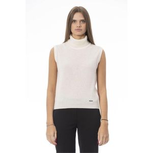 Wool Sleeveless Top Wo - White Sweaters
