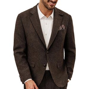Heren Tweed Blazer Colbert - Vintage Wolmix, Regular Fit