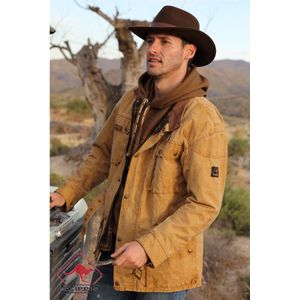 Belmore Canvas Jacket; Tan; small