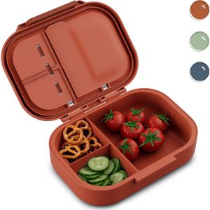 Klarstein Schmatzfatz Lunchbox - Verdeelde Lunchbox voor Volwassenen & Kinderen - Lunchbox Met Vakken - Bento Box voor School & Kinderopvang - BPA-Vrije Schoolbox Lekvrij & Vaatwasmachinebestendig - Porselein blauw