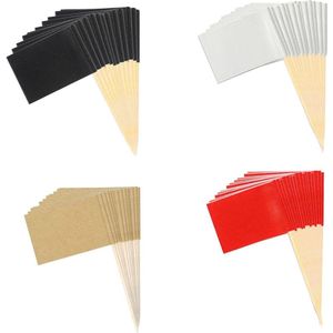 400 stuks eenkleurige tandenstokervlaggen - rode mini-vlaggen voor buffetdecoraties .