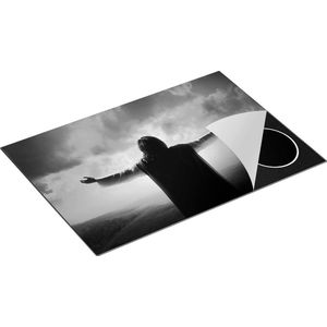 Chefcare Inductie Beschermer Jezus Christus aan het Bidden bij Zonsopgang - Zwart Wit - 75x52 cm - Afdekplaat Inductie - Kookplaat Beschermer - Inductie Mat