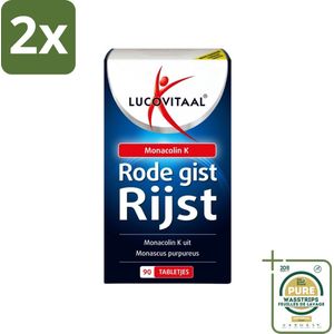 Lucovitaal - Supplement - Rode Gist Rijst - Monacolin K - 90 Tabletten - Voordeelverpakking - 2 stuks - Cholesterol ondersteunen - Monacolin K