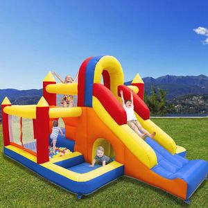 XXL Springkasteel met Glijbaan en Ventilator – Veilig Kinderparadijs voor 3-8 Jaar