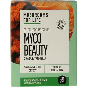 Mushrooms4Life - Myco Beauty - Paddenstoelen Poeder - Bio - 60 gram - Chaga en Tremella