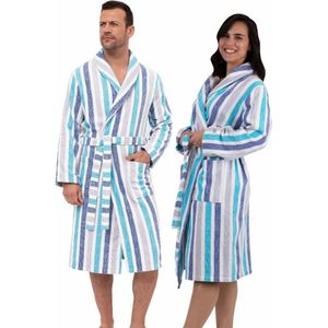 Unisex badjas sjaalkraag - 100% katoen - luxe ochtendjas katoen - maat S
