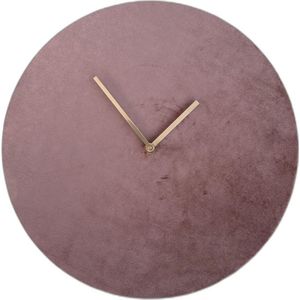 VB Luxury Design - Velvet wandklok - Minimalistisch design - Diameter 40cm - Stil uurwerk - handgemaakt - Old Rose