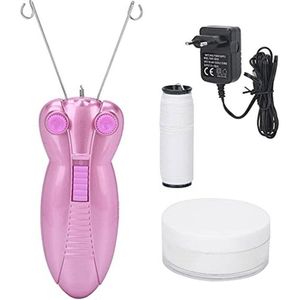 Electric epilator with wire for removing women's face, body epilator of the face with cotton thread, pink