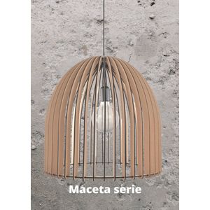 Olivios design houten hanglamp Maceta naturel 50cm hoog 50cm doorsnede exclusief ontwerp van olivios design ook in zwart leverbaar
