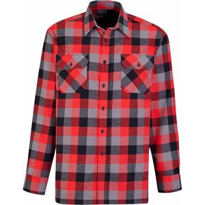 STØRVIK Dawson Flanellen Overhemd - Katoen - Heren - Maat M - Rood/Zwart