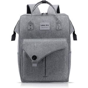 Rugzak voor dames, schooltassen met laptoptassen en antivriestassen, 15,6 inch laptop rugzakken, Puur grijs, Casual