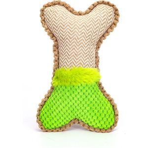 Nobleza Pluche hondenspeeltje - Honden Speelbot - Hondenspeelgoed - Pluche bot - Piepspeelgoed - Groen