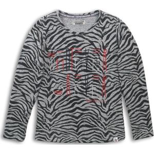 DJ Dutchjeans Shirt Grey Melee+Black Maat 140