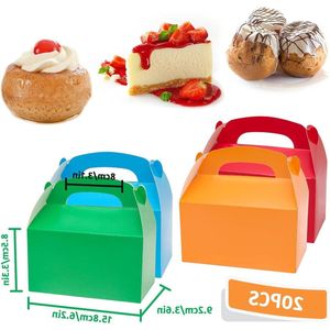 20 stuks kraftpapier verpakkingsdozen - feestgeschenkdozen - cupcake-taartdozen - gebak kartonnen verpakking - koekjesdoos - voor bruiloft feest - 158 x 92 x 85 cm .