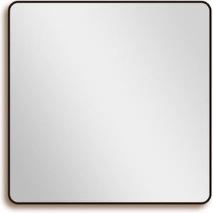 Saniclass Retro Line 2.0 Square Spiegel – Badkamerspiegel – Vierkant afgerond – Mat zwart – 100x100 cm