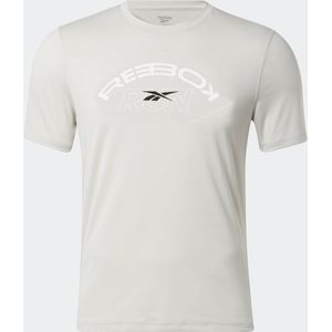 Reebok Sportshirt Heren model Graphic Tee - Zandkleur/Wit - Maat L