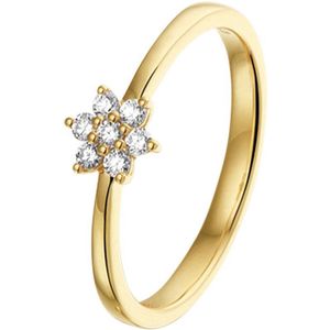 The Jewelry Collection Ring Ster Diamant 0.14ct H Si - Geelgoud