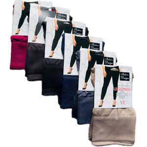 Belleze - Legging voordeel pakket  - Thermo Legging - Set van 6 - Grote maat >50