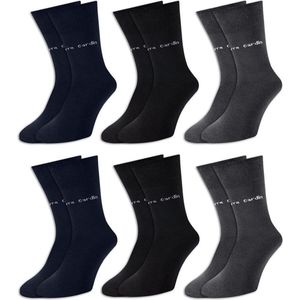 Pierre Cardin® Herensokken 6 Paar - Antraciet Blauw Zwart - 39/42