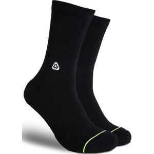 FLINCK Sportsokken Zwart - Essentials Black - Maat 42-44 - Unisex - Heren Sokken - Dames Sokken - Naadloze sokken - Crossfit Sokken - Hardloop Sokken - Fitness Sokken - Fietssokken