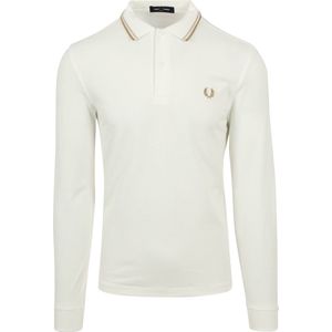 Fred Perry - Longsleeve Polo Off White U83 - Modern-fit - Heren Poloshirt Maat L