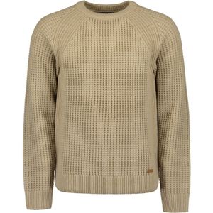 Blue Seven - Trui 376508 sand streep ronde hals - maat M