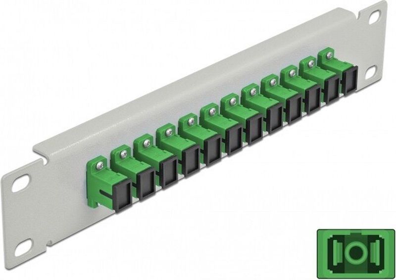 Delock - 10" LWL Patchpanel - 12 Poort SC Simplex - Groen - Voor montage in 10 inch netwerk kast