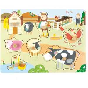 Andreu Toys ANDREU - Puzzel boerderij pastel