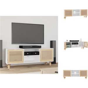 vidaXL TV-kast Classic - 105 x 30 x 40 cm - Bewerkt hout - grenenhout - rattan - Kast