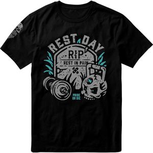 PRiDEorDiE ""Rest Day"" T Shirt Zwart maat XL