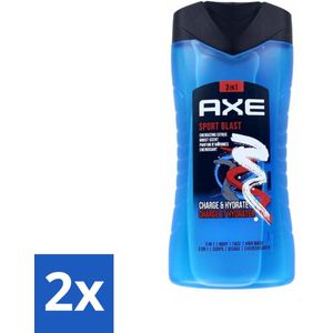 2 x Axe - 3-in-1 Douchegel - Sport Blast - Energizing Citrus - Hydraterend - 250 ml - Douchegel - Axe - Sport Blast - Gehydrateerd - Frisse Geur