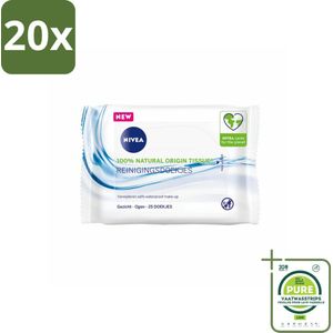 20 x NIVEA - Reinigingsdoekjes - Verfrissend - Verwijdert Waterbestendige Make-up - 25 Doekjes - Grootverpakking - Reinigen - Make-up Remover - Gezichtsdoekjes - NIVEA - Verfrissend