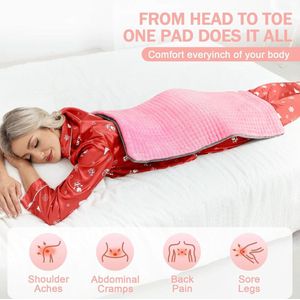 Verwarmingskussen Crystal Ultra Soft Fleece 43×84 cm – Elektrisch Warmtekussen met 9 Temperatuurniveaus, Machinewasbaar – Roze/Grijs, Perfect Cadeau voor Verjaardag of Kerst