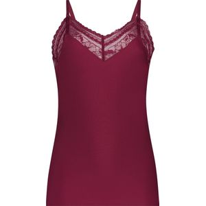 Secrets spaghetti top met kant beet red voor Dames | Maat XL