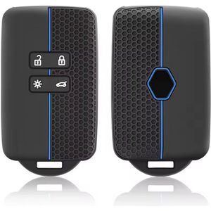 Siliconen Remote Cover Key Case key cover Zwart/Blauw voor Renault Megane Captur Zoe Espace 5 Clio Arcan Arkana Kadjar voor Dacia Duster Sport Sporty Blauw/Zwart
