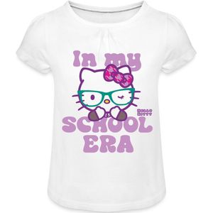 Hello Kitty Met Bril In My School Era Meisjes T-Shirt Met Plooien