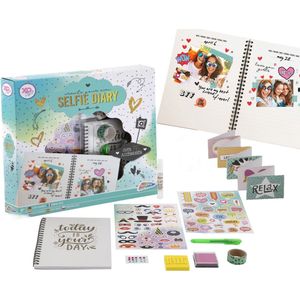 Grafix Selfie Dagboek Set Voor Meisjes | Dagboek Set Met Méér dan 75 accessoires | Notitieblok - Dagboek - Gelpen - Stempels - Lijmstift - Scrapbook - Stickers - Quotes - Voorgesneden Vormen - Washitape - Gemstones