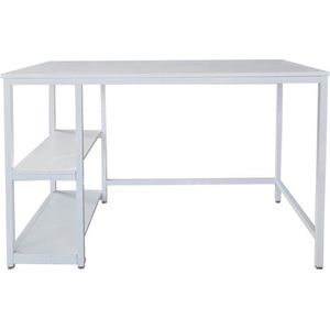 Bureau Stoer - computertafel -  industrieel design - 120 cm breed - wit
